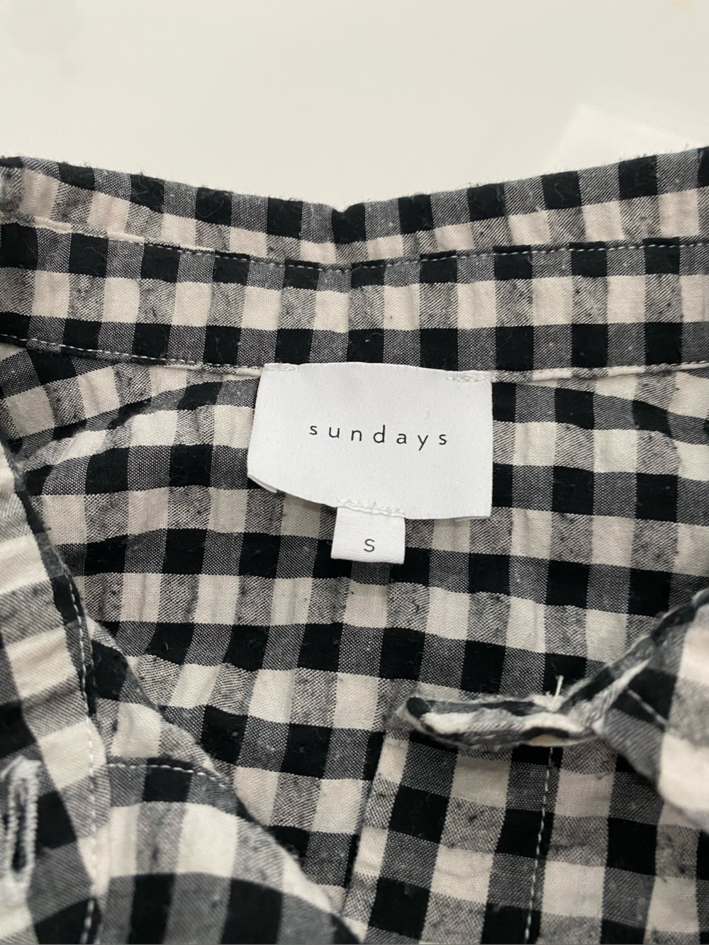 sundays Black and White Gingham Button-Down Shirt - Picture 3 of 4